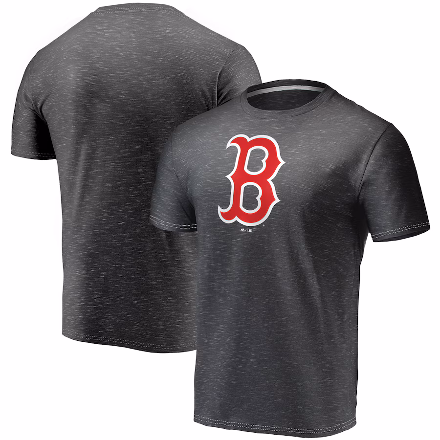 Men's Boston Red Sox Fanatics Charcoal Official Logo Space Dye T-Shirt