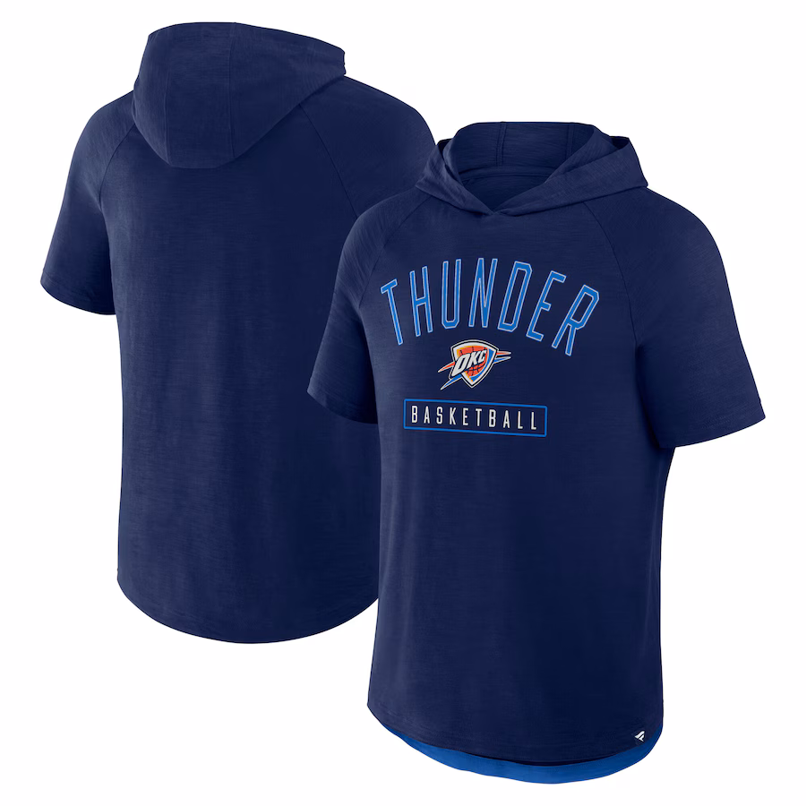 Men's Oklahoma City Thunder Fanatics Athletic Navy Pass Legend Hooded T-Shirt