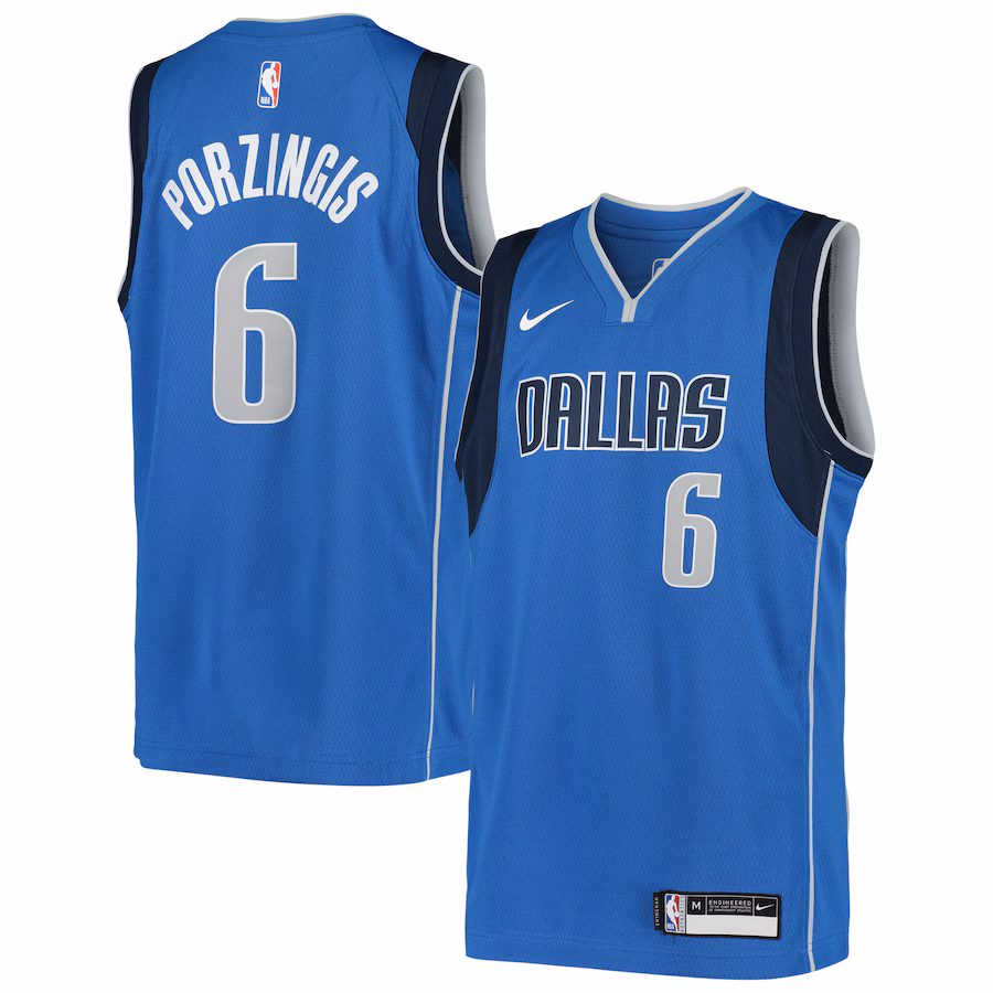 Youth Dallas Mavericks Kristaps Porzingis Nike Blue Swingman Jersey - Icon Edition