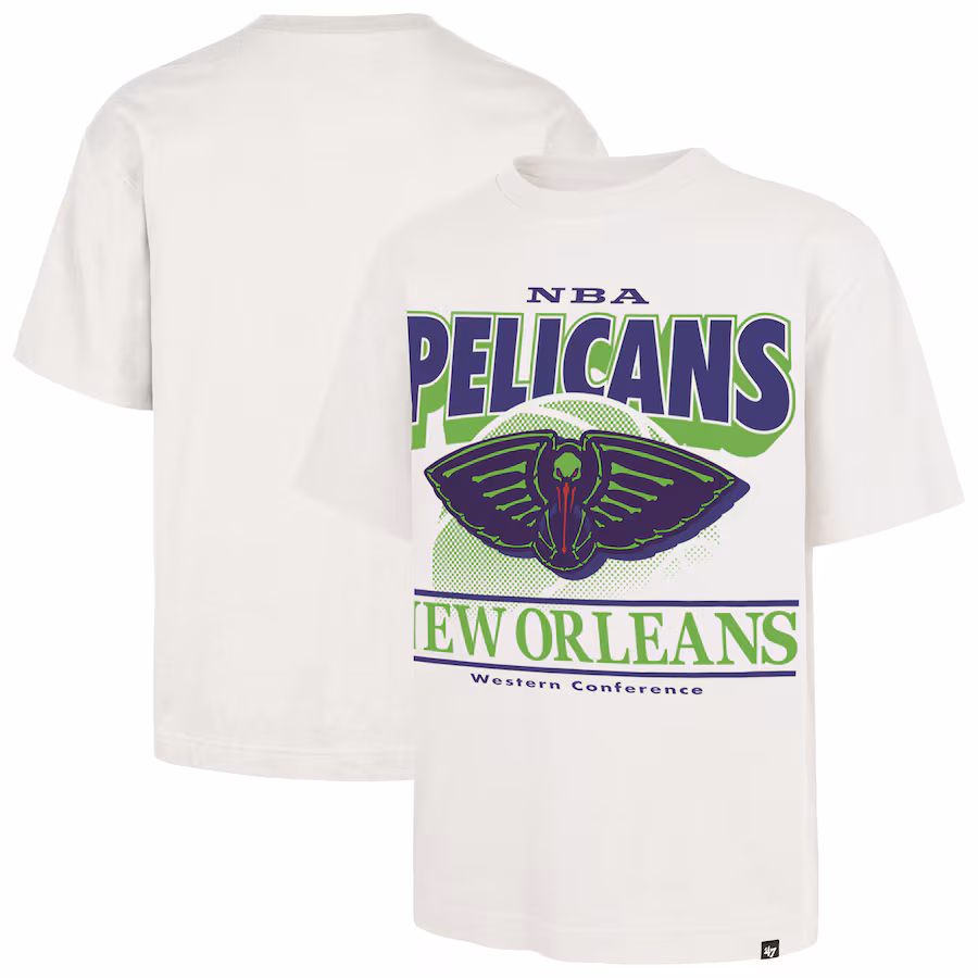 Men's New Orleans Pelicans  '47 White City Edition Shifty Foundation T-Shirt