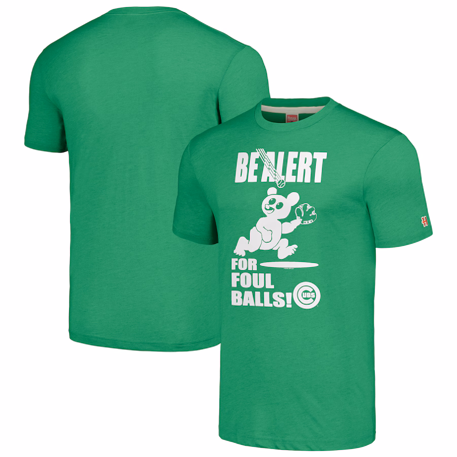 Men's Chicago Cubs Homage Green Hyper Local Tri-Blend T-Shirt