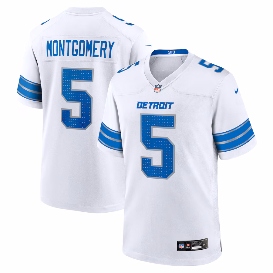 Men's Detroit Lions David Montgomery Nike  White Game Jersey