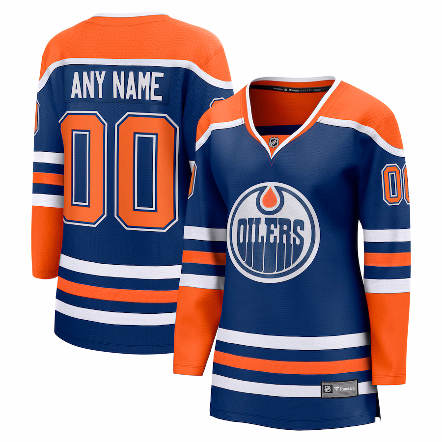 Women's Edmonton Oilers Fanatics Royal Home Breakaway Custom Jersey