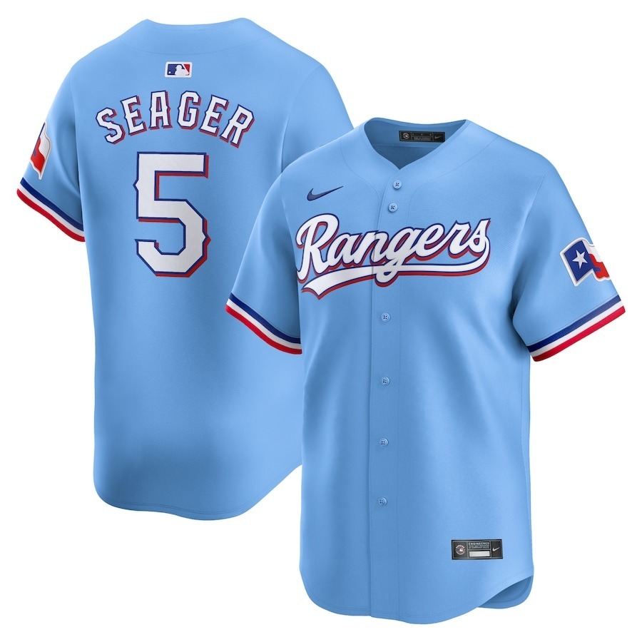 Men's Texas Rangers Corey Seager Nike Light Blue Alternate Limited Player Jersey