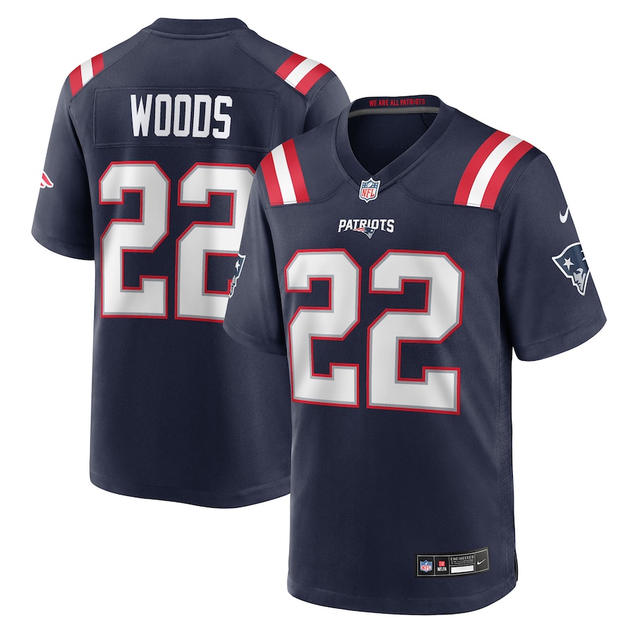 Men's New England Patriots Charles Woods Nike Navy Team Game Jersey