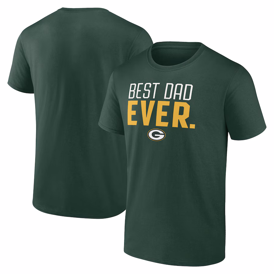 Men's Green Bay Packers Green Best Dad Ever Team T-Shirt