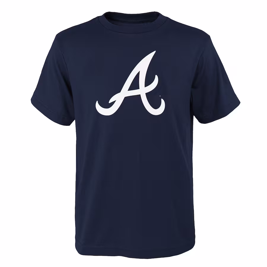 Youth Atlanta Braves Navy Logo Primary Team T-Shirt