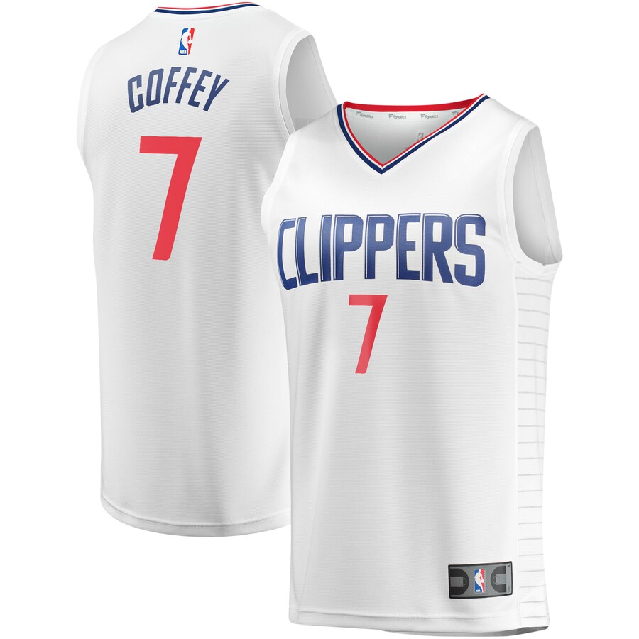 Youth LA Clippers Amir Coffey Fanatics White Fast Break Player Jersey - Association Edition
