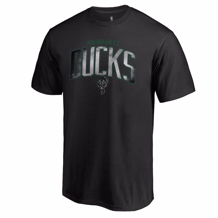 Men's Milwaukee Bucks Black Arch Smoke T-Shirt