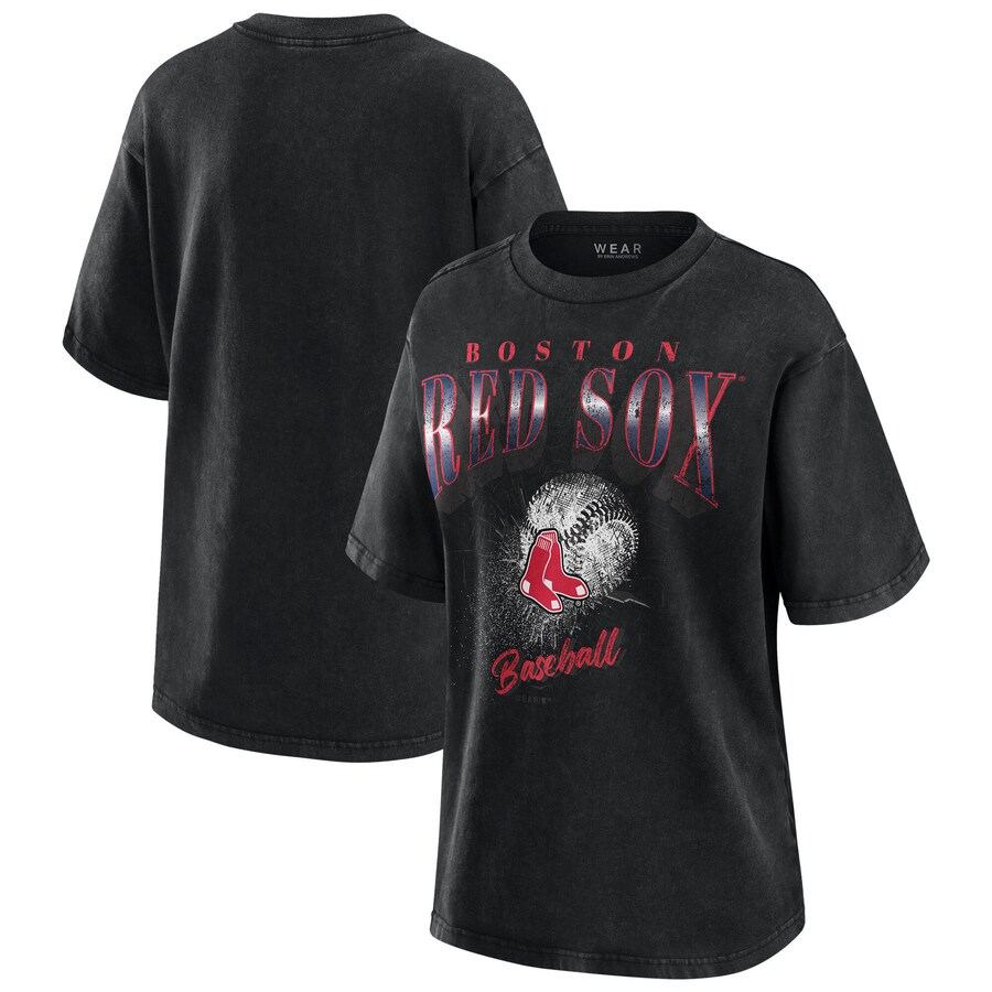 Women's Boston Red Sox WEAR by Erin Andrews Charcoal Boyfriend T-Shirt