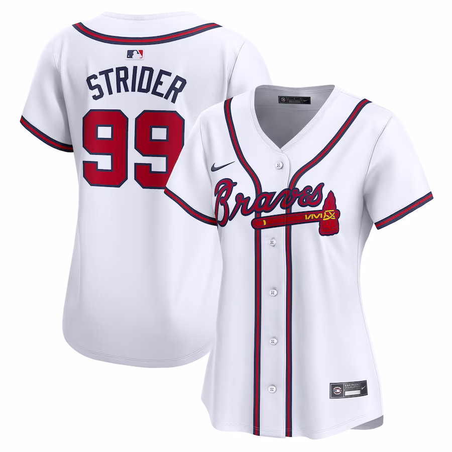 Women's Atlanta Braves Spencer Strider Nike White Home Limited Player Jersey