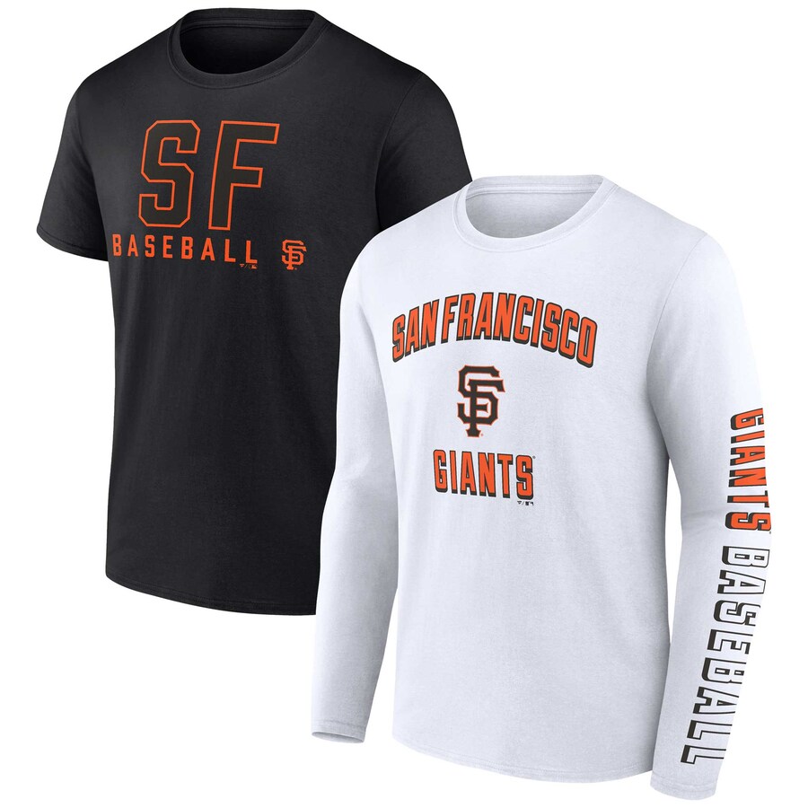 Men's San Francisco Giants Fanatics Black/White Two-Pack Combo T-Shirt Set