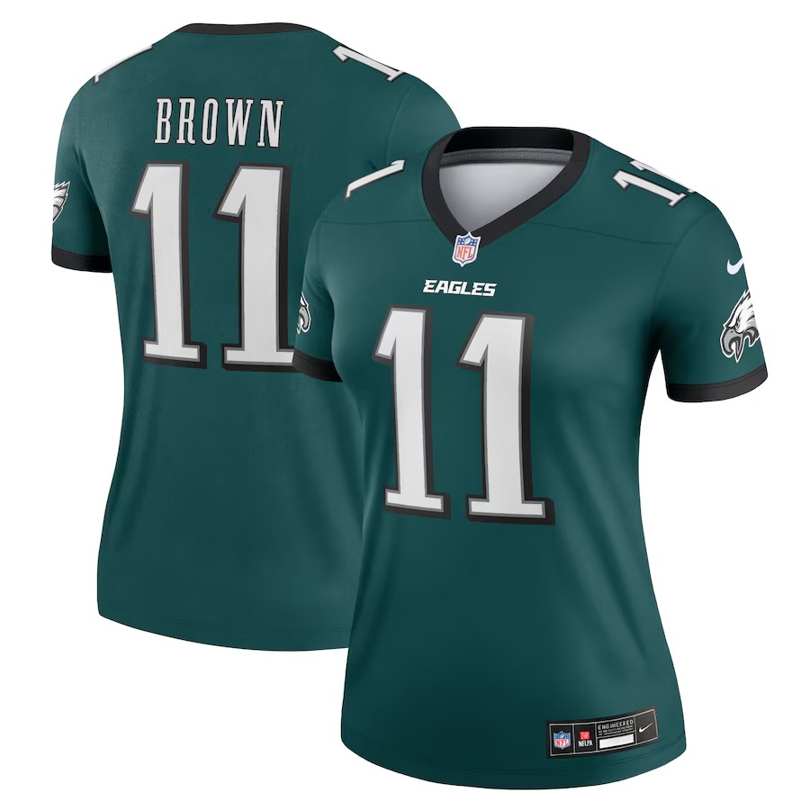 Women's Philadelphia Eagles A.J. Brown Nike Midnight Green Legend Player Performance Top