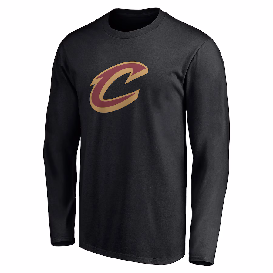 Men's Cleveland Cavaliers Black Primary Logo Team Long Sleeve T-Shirt