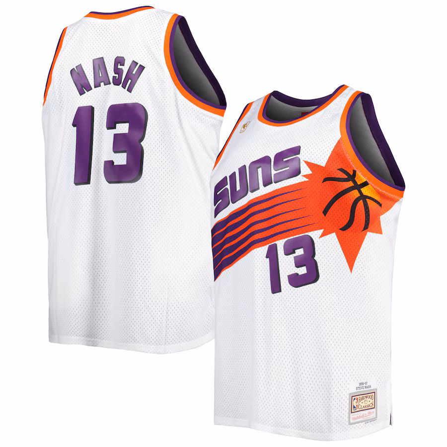Men's Phoenix Suns Steve Nash Mitchell & Ness White Big & Tall Hardwood Classics 1996/97 Swingman Jersey