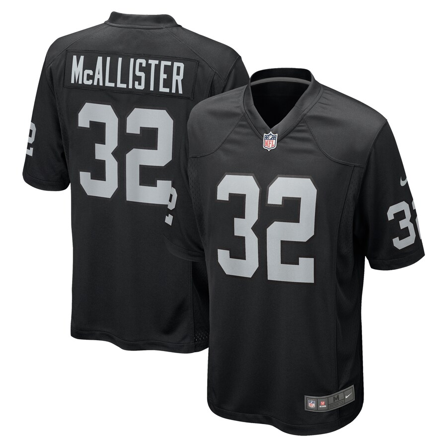 Men's Las Vegas Raiders Tyreik McAllister Nike Black Team Game Jersey