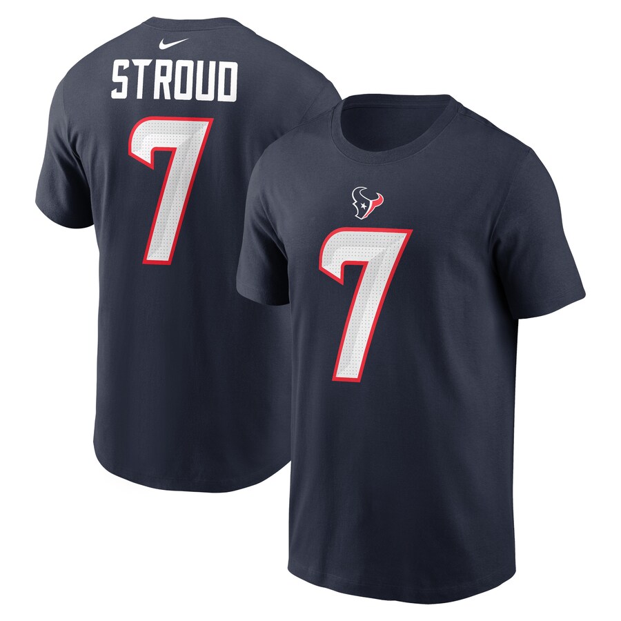 Youth Houston Texans C.J. Stroud Navy Nike Player Name & Number T-Shirt