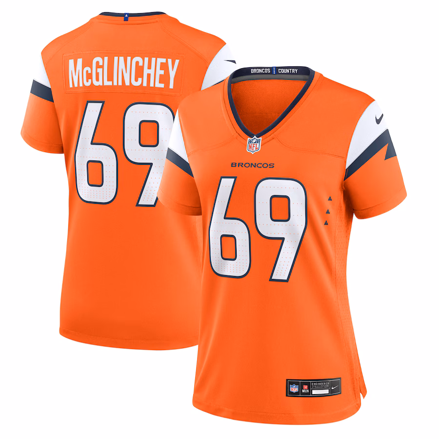Women's Denver Broncos Mike McGlinchey Nike Orange Team Game Jersey