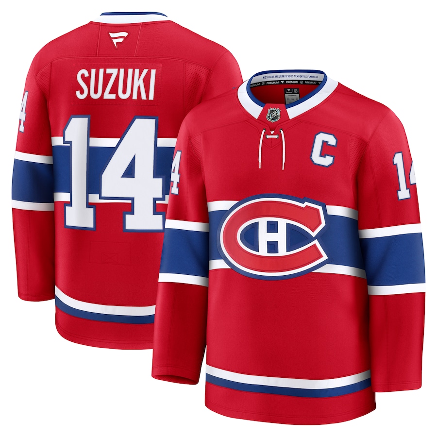 Men's Montreal Canadiens Nick Suzuki Fanatics Red Home Premium Jersey