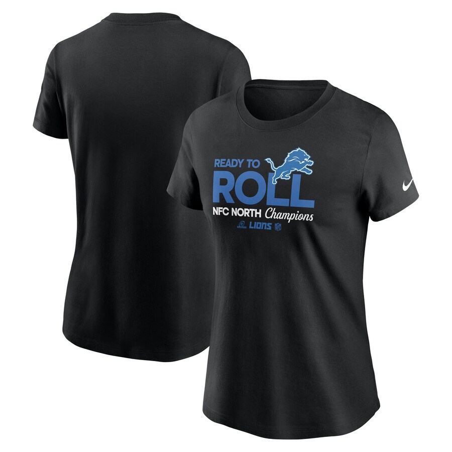 Women's Detroit Lions Nike Black 2024 NFC North Division Champions Locker Room Trophy Collection T-Shirt