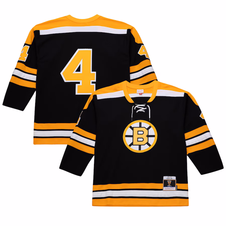 Men's Boston Bruins Bobby Orr Mitchell & Ness Black Big & Tall 1971/72 Blue Line 2.0 Jersey