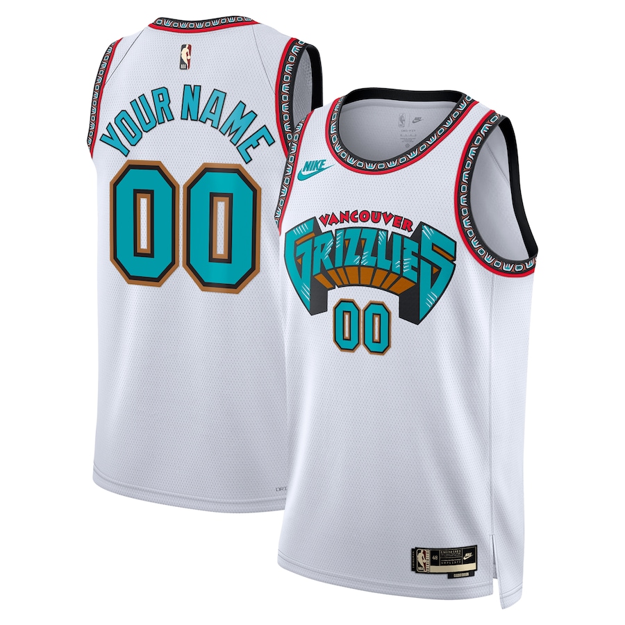 Unisex Adult Memphis Grizzlies Nike White Swingman Custom Jersey - Classic Edition