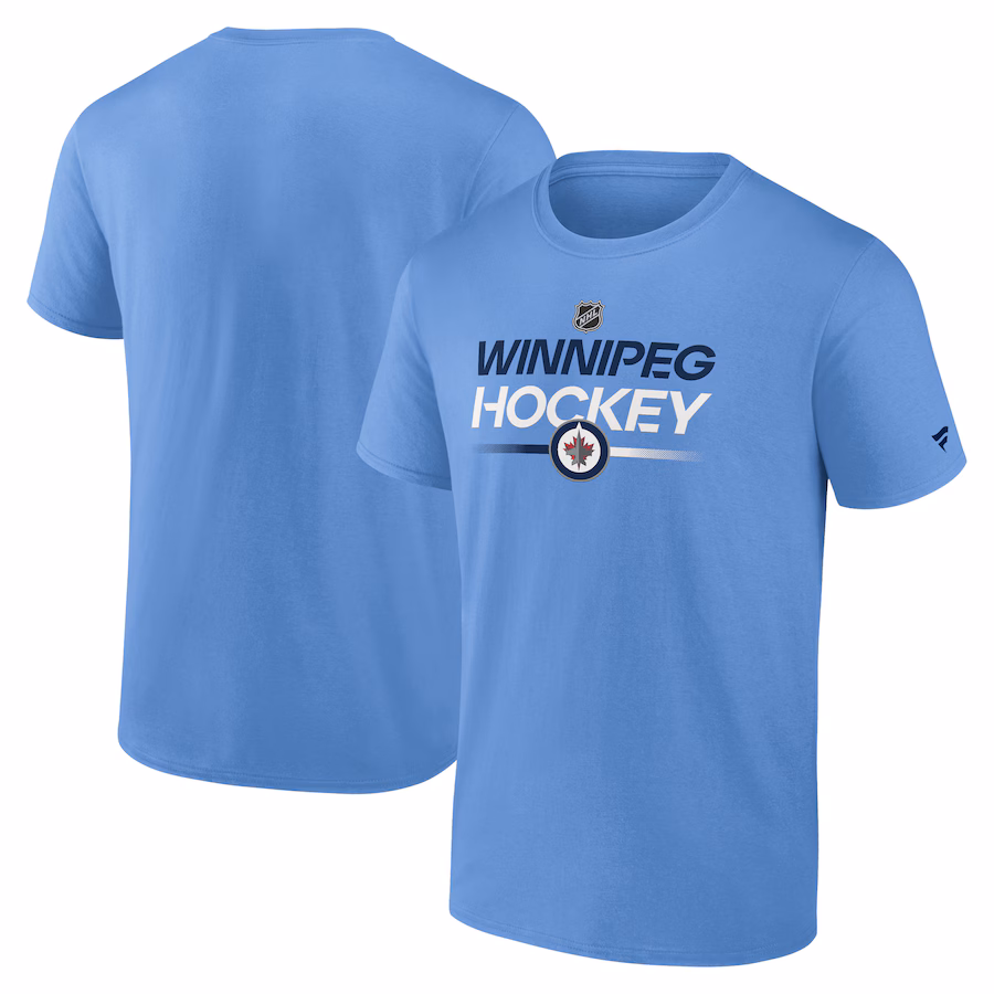 Men's Winnipeg Jets Fanatics Blue Authentic Pro Wordmark Alt Logo T-Shirt
