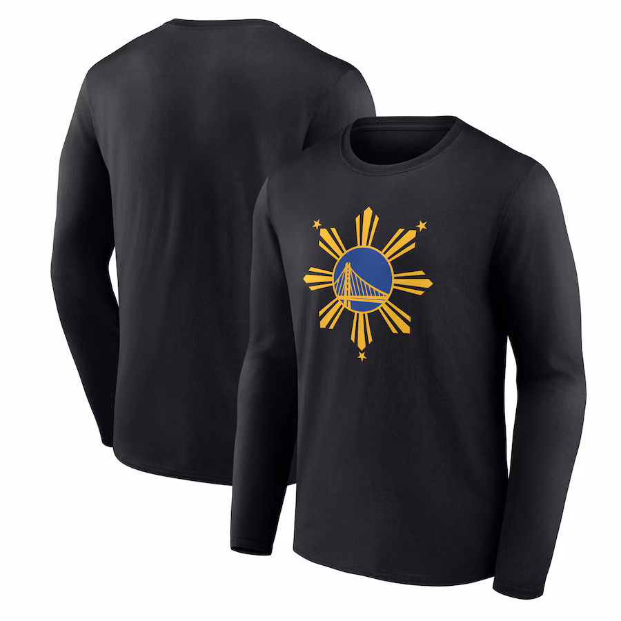 Men's Golden State Warriors  Black Filipino Heritage Long Sleeve T-Shirt