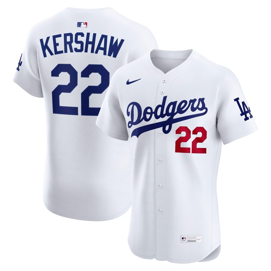 Men's Los Angeles Dodgers Clayton Kershaw Nike White Home Elite Jersey