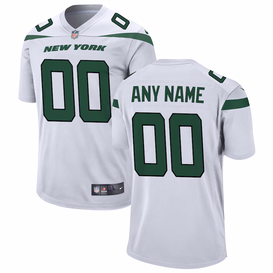 Men's New York Jets Nike White Custom Game Jersey