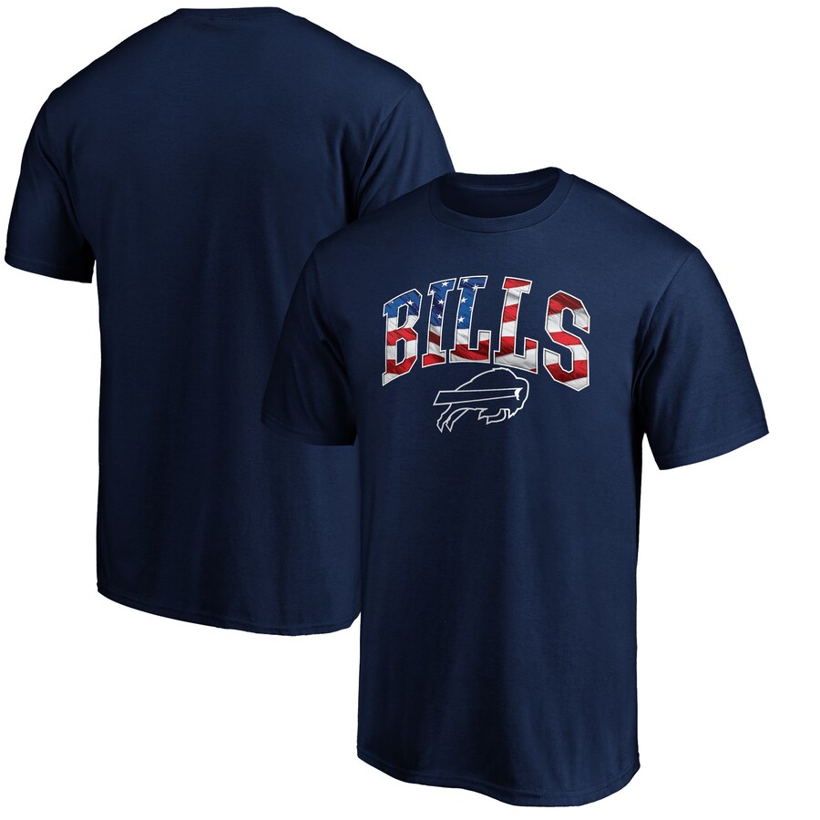 Men's Buffalo Bills Navy Banner Wave Logo T-Shirt
