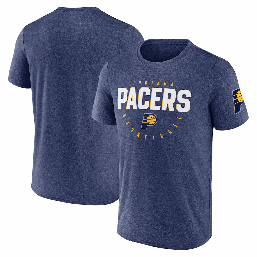 Men's Indiana Pacers Heather Navy Block Practice Performance T-Shirt