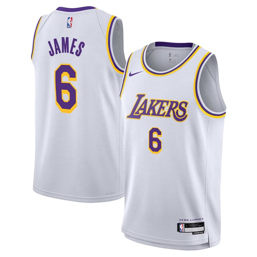 Youth Los Angeles Lakers LeBron James Nike White Swingman Jersey - Association Edition