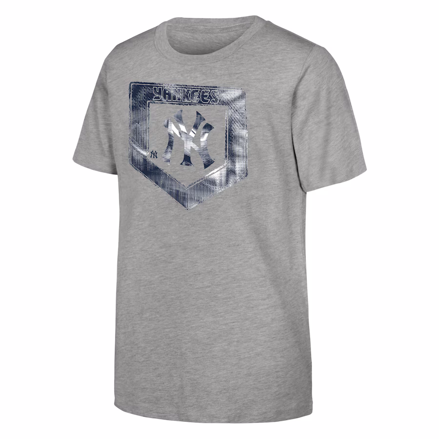 Youth New York Yankees Heather Gray Stolen Base T-Shirt