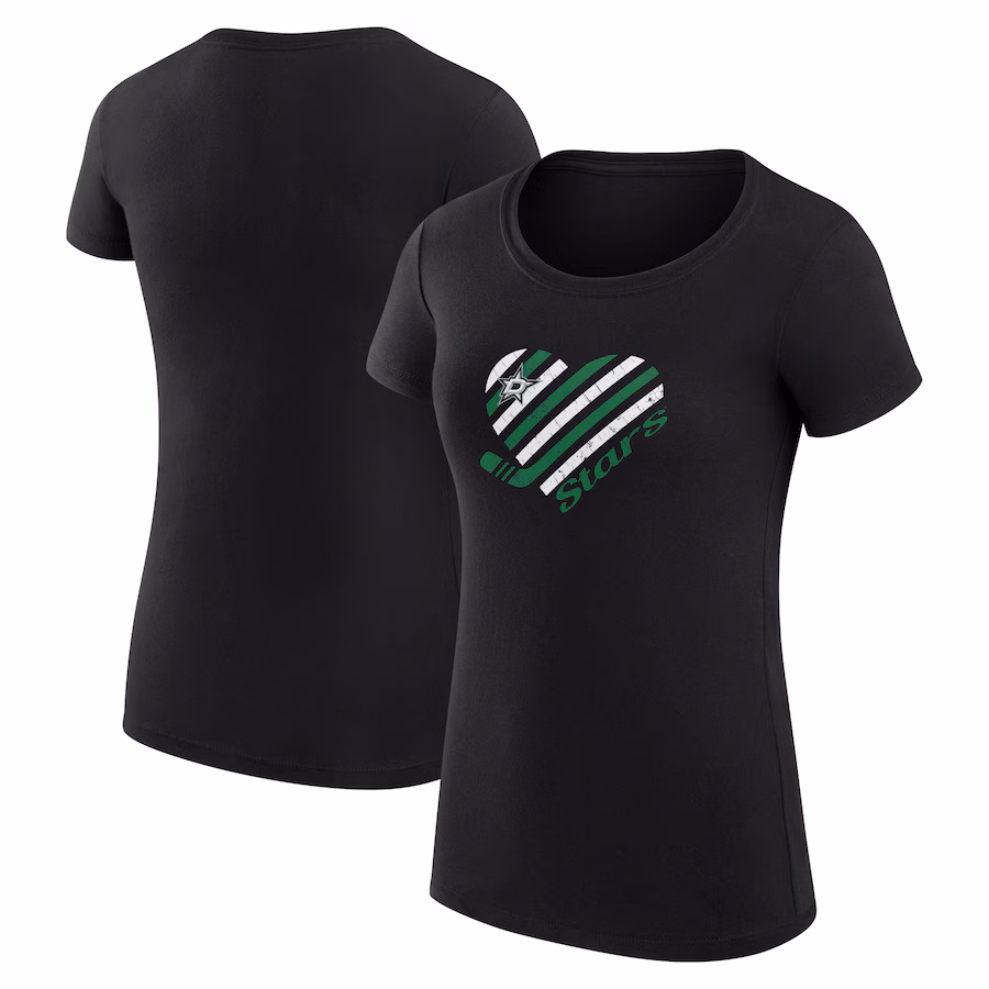 Women's Dallas Stars G-III 4Her by Carl Banks Black Heart Fitted T-Shirt