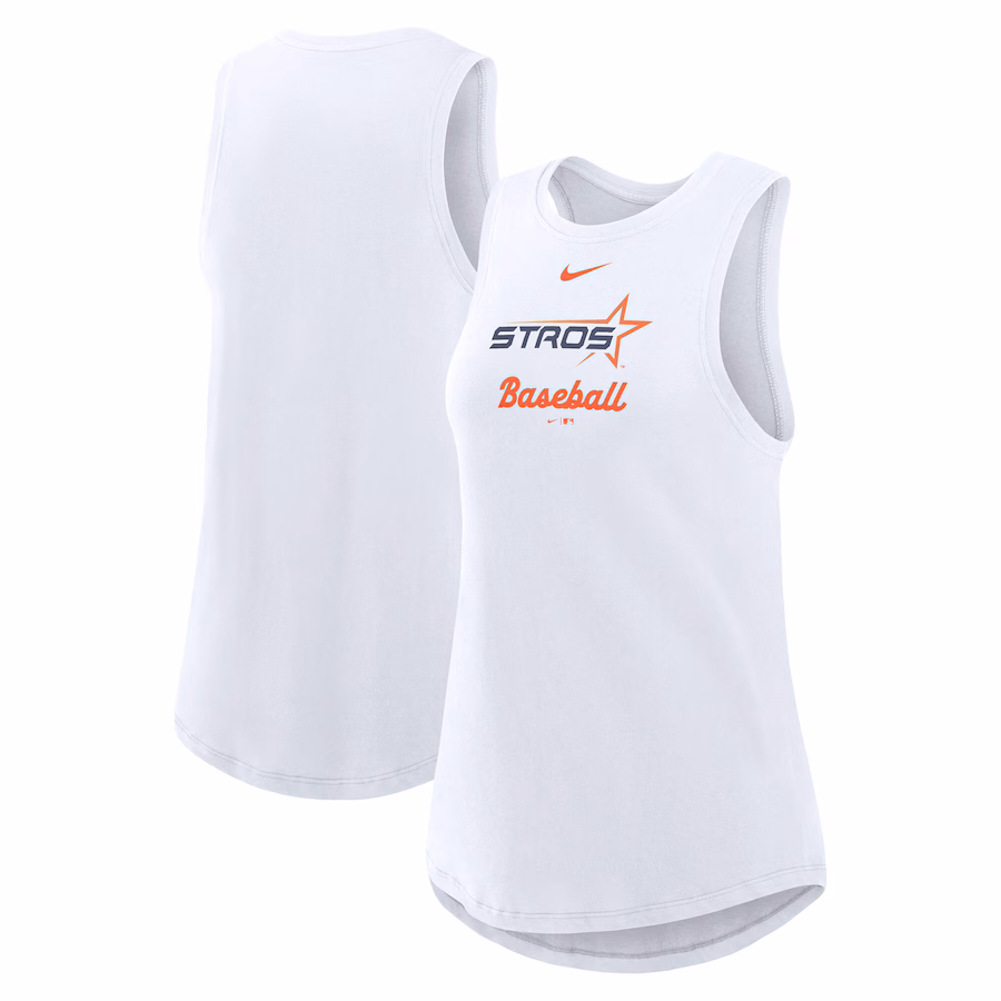Women's Houston Astros Nike White 2025 City Connect Tri-Code High Neck Performance Tank Top