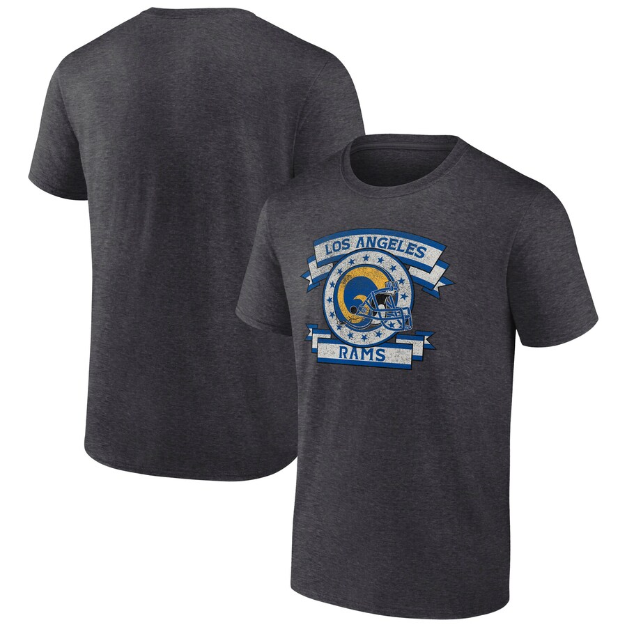 Men's Los Angeles Rams Fanatics Heather Charcoal Wingback Carry T-Shirt