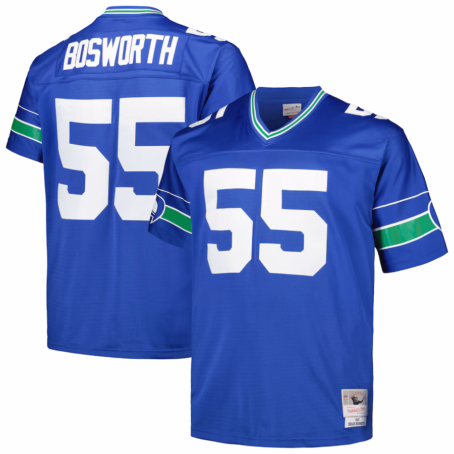 Men's Seattle Seahawks Brian Bosworth Mitchell & Ness Royal Big & Tall 1987 Legacy Retired Player Jersey