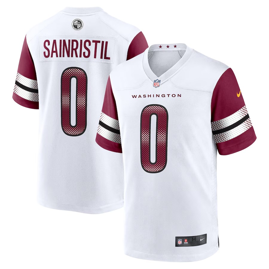 Men's Washington Commanders Mike Sainristil Nike White Game Jersey
