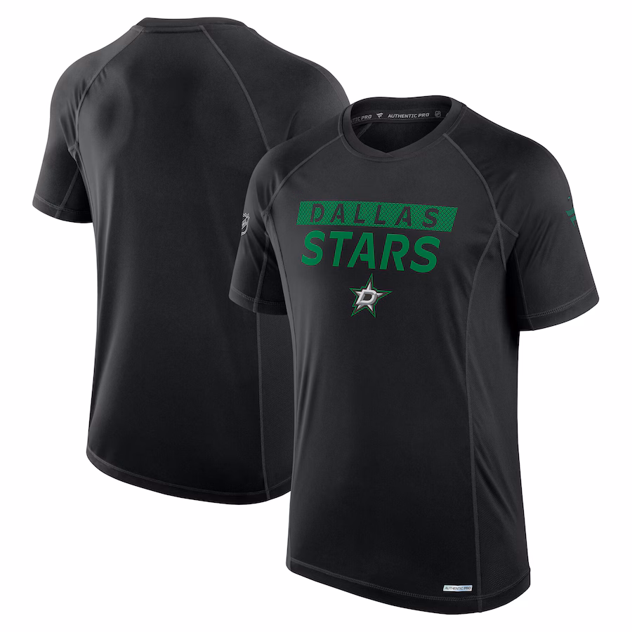 Men's Dallas Stars Fanatics Black Authentic Pro Rink Tech T-Shirt
