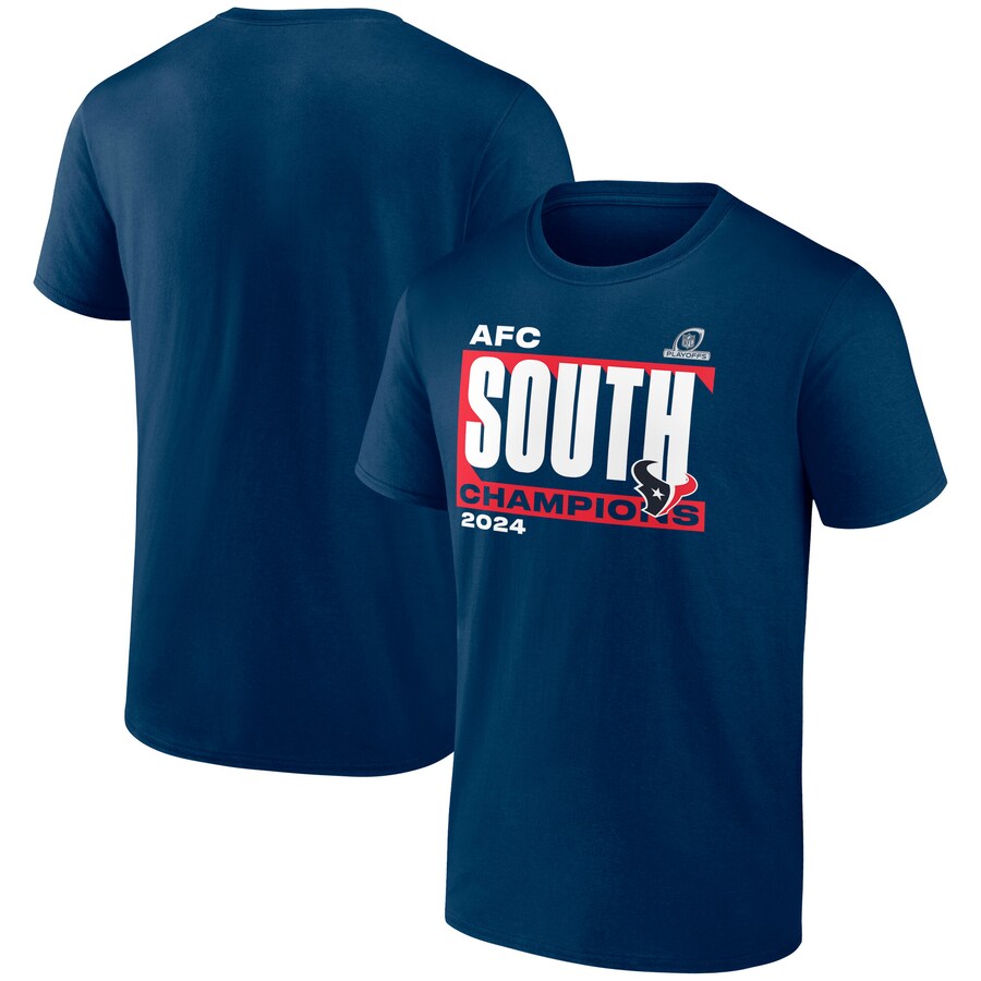 Men's Houston Texans  Fanatics Navy 2024 AFC South Division Champions Conquer T-Shirt