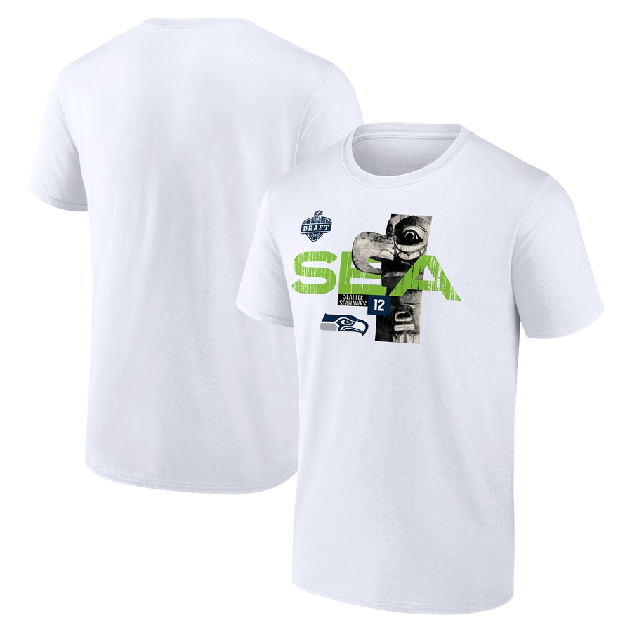 Men's Seattle Seahawks White 2025 NFL Draft T-Shirt