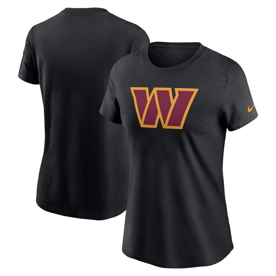 Women's Washington Commanders Nike Black Logo Cotton Essential T-Shirt