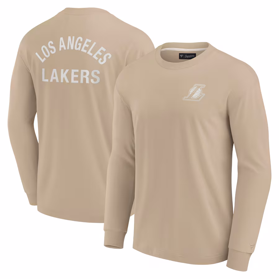 Unisex Los Angeles Lakers Fanatics Khaki Elements Super Soft Long Sleeve T-Shirt