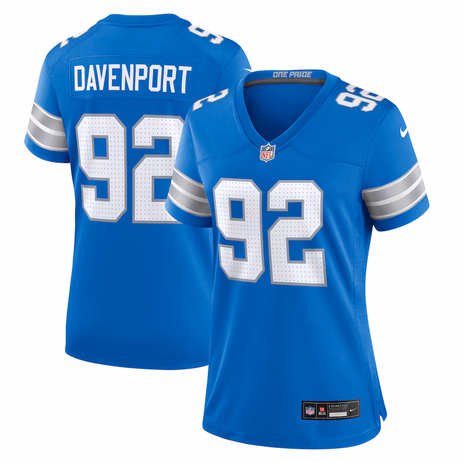 Women's Detroit Lions Marcus Davenport Nike  Blue Team Game Jersey