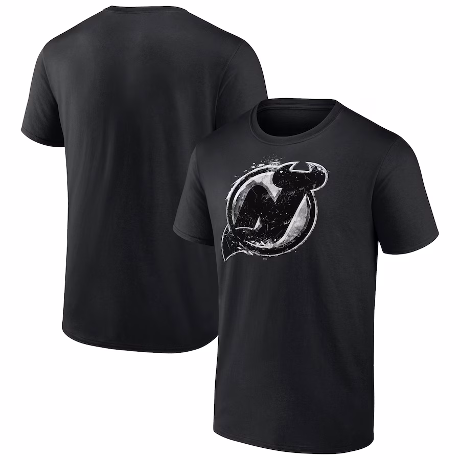 Men's New Jersey Devils Black Iced Out T-Shirt