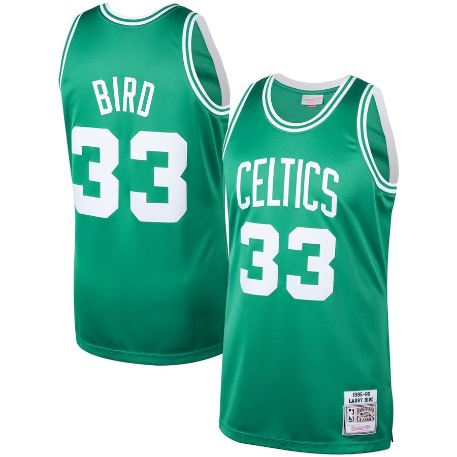 Men's Boston Celtics Larry Bird Mitchell & Ness Kelly Green 1985/86 Hardwood Classics Authentic Jersey