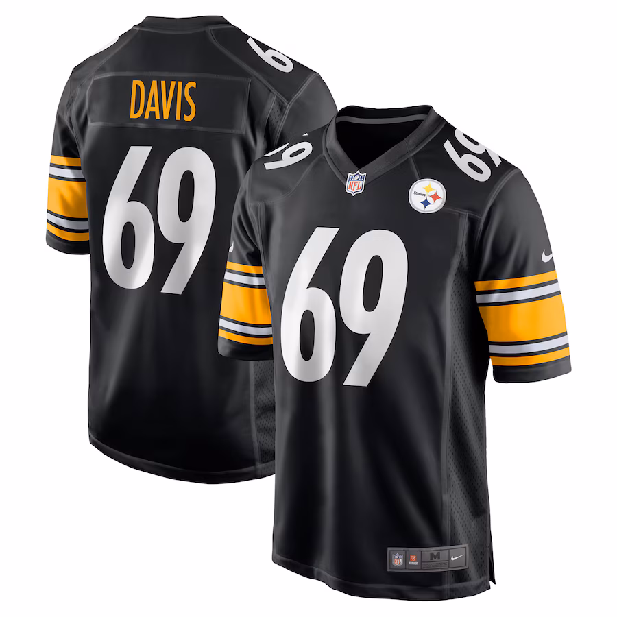 Men's Pittsburgh Steelers Domenique Davis Nike Black Game Jersey