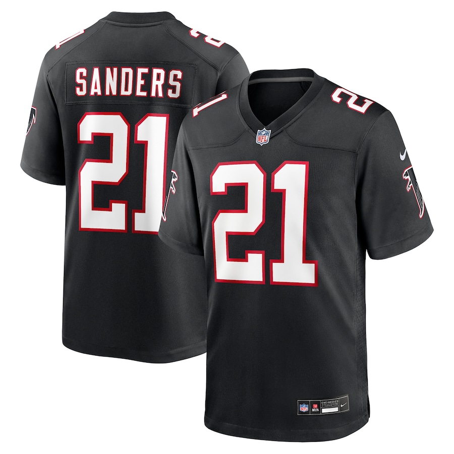 Men's Atlanta Falcons Deion Sanders Nike Black Alternate Retired Player Game Jersey