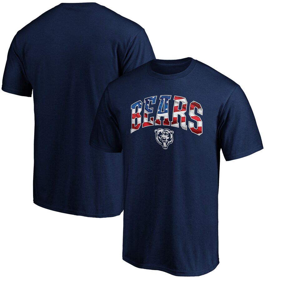 Men's Chicago Bears Navy Banner Wave Logo T-Shirt